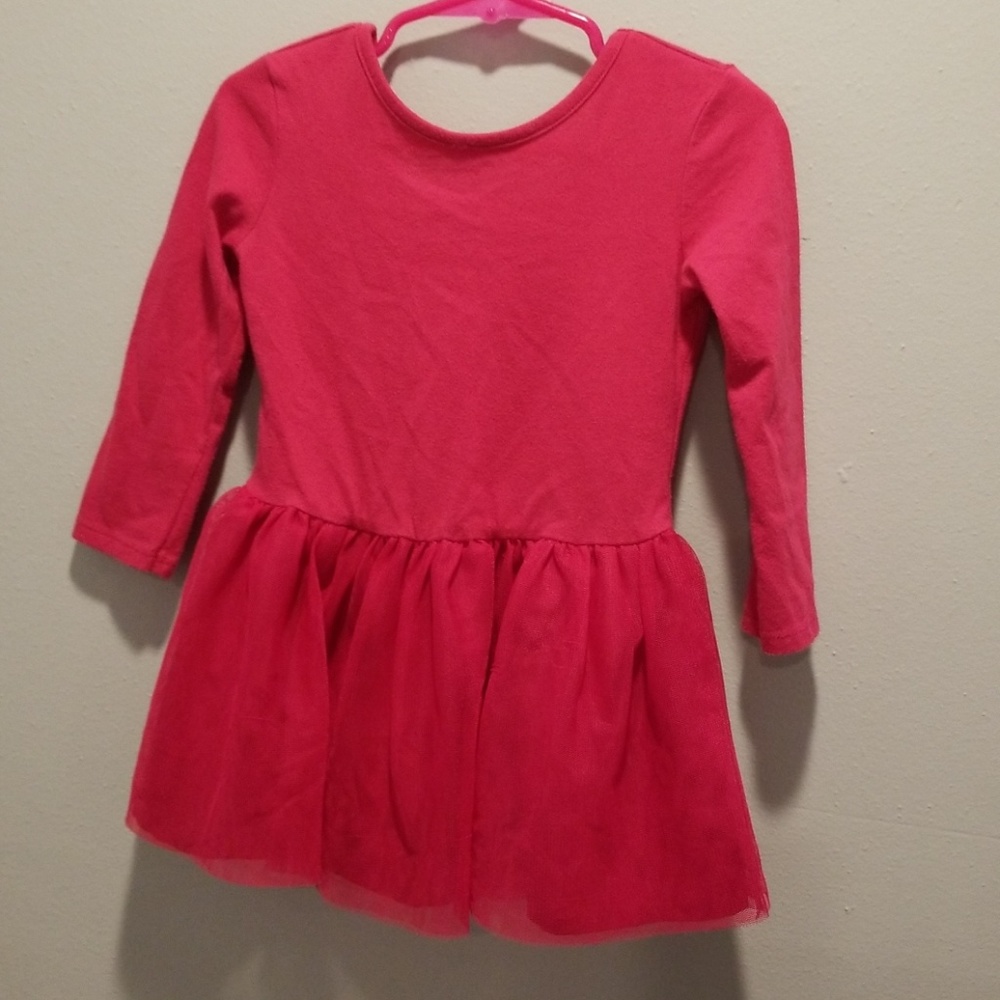 Pink tutu long sleeve girl dress